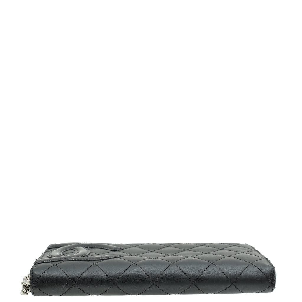 Chanel Black CC Cambon Large Gusset Zip Around Wallet