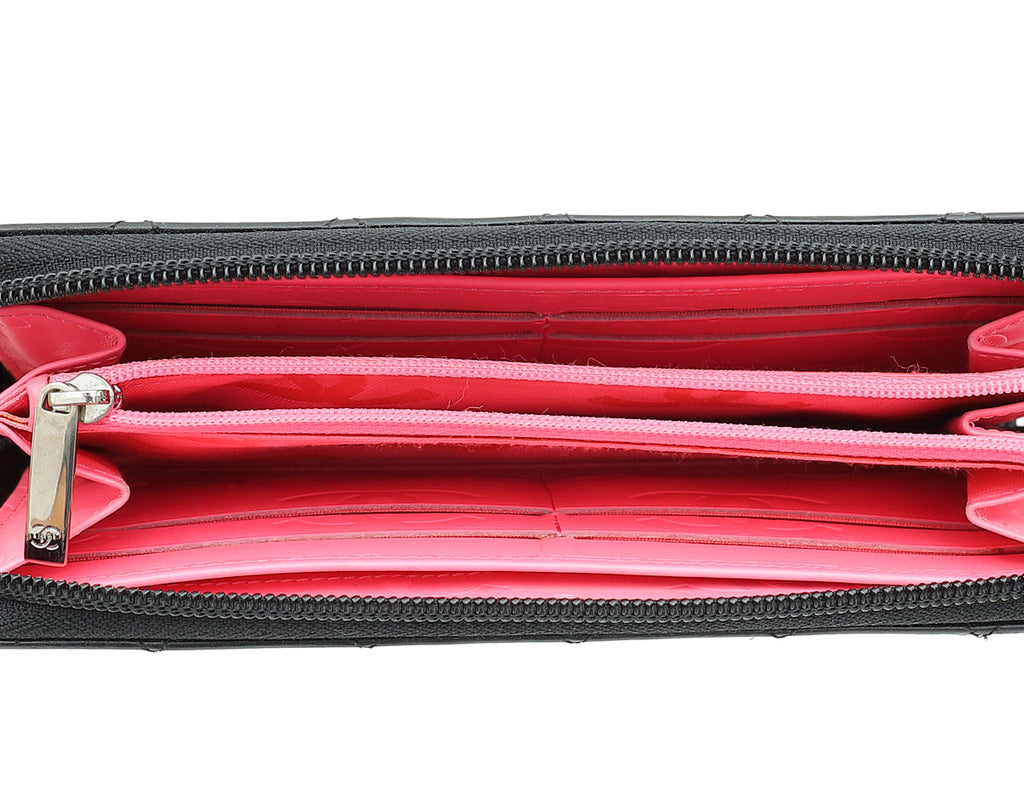 Chanel Black CC Cambon Large Gusset Zip Around Wallet