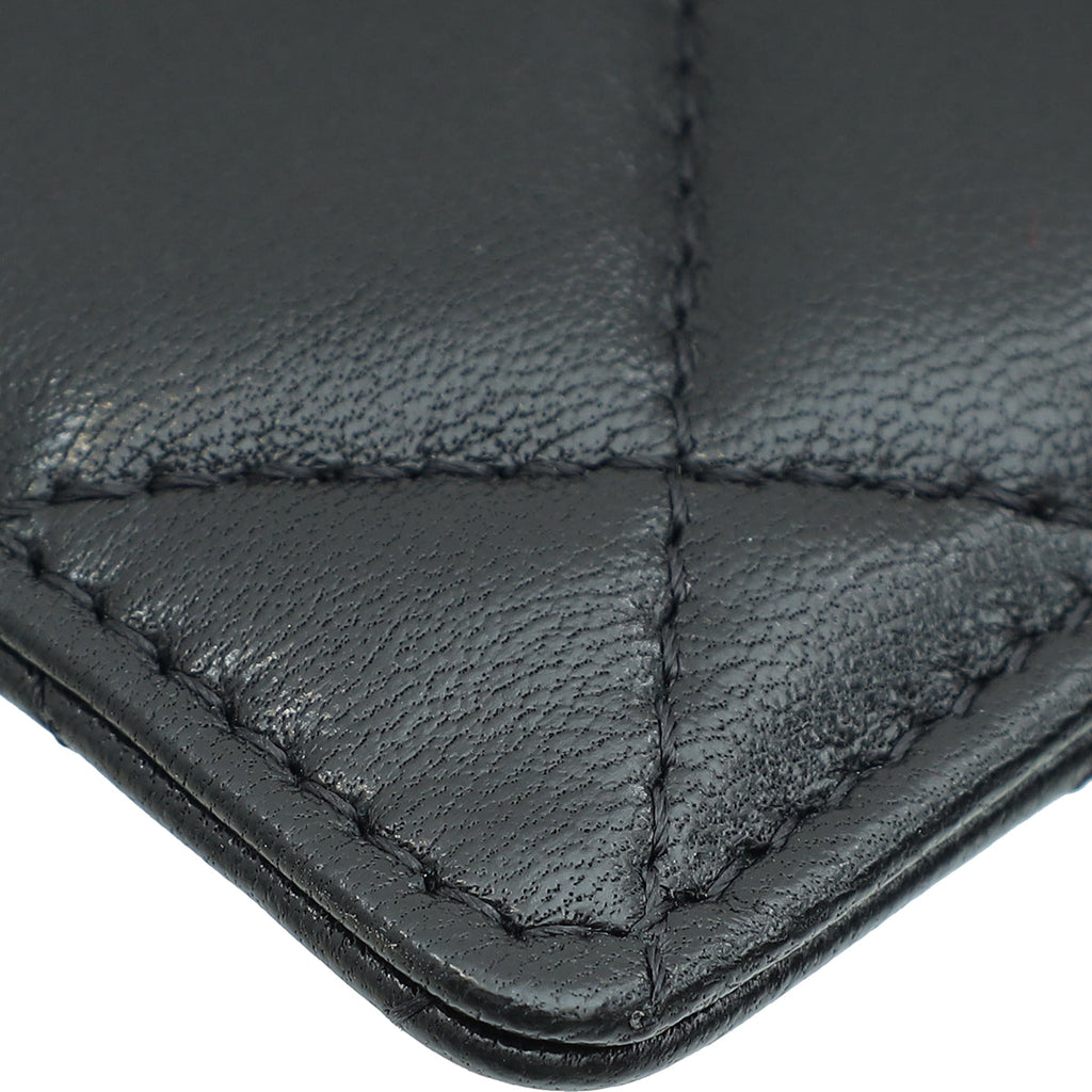 Chanel Black CC Chanel 19 Card Holder on Chain
