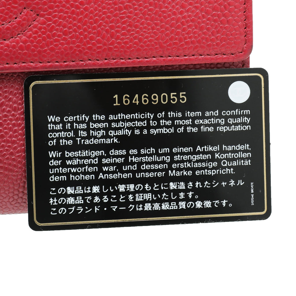 Chanel Red CC French Wallet