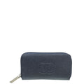 Chanel Blue Timeless Zip Around Wallet