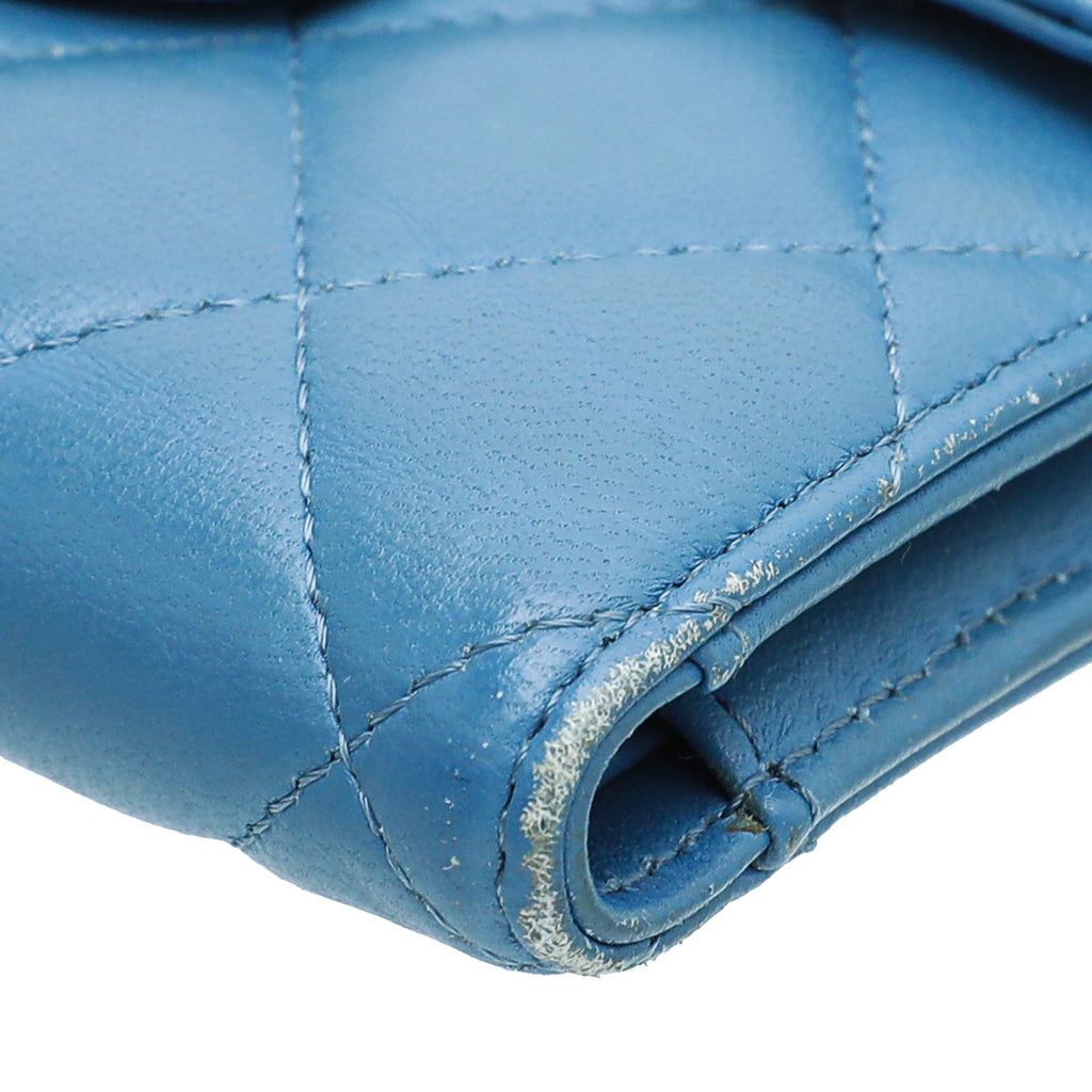 Chanel Blue CC Classic Small Wallet