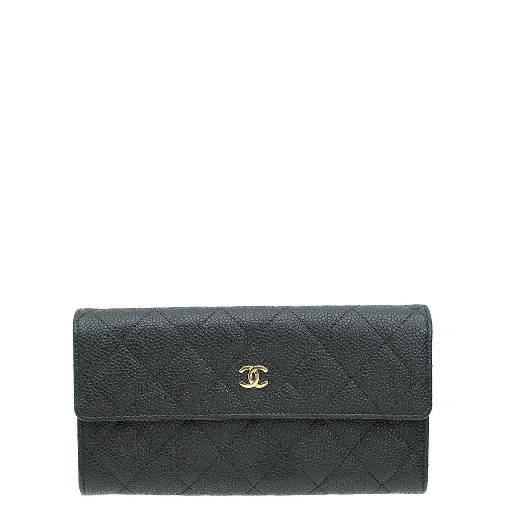 Chanel Black CC Classic Long Wallet