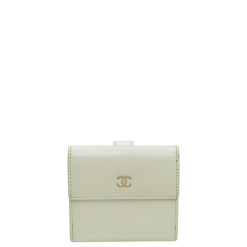 Chanel Metallic Champaign CC French Wallet