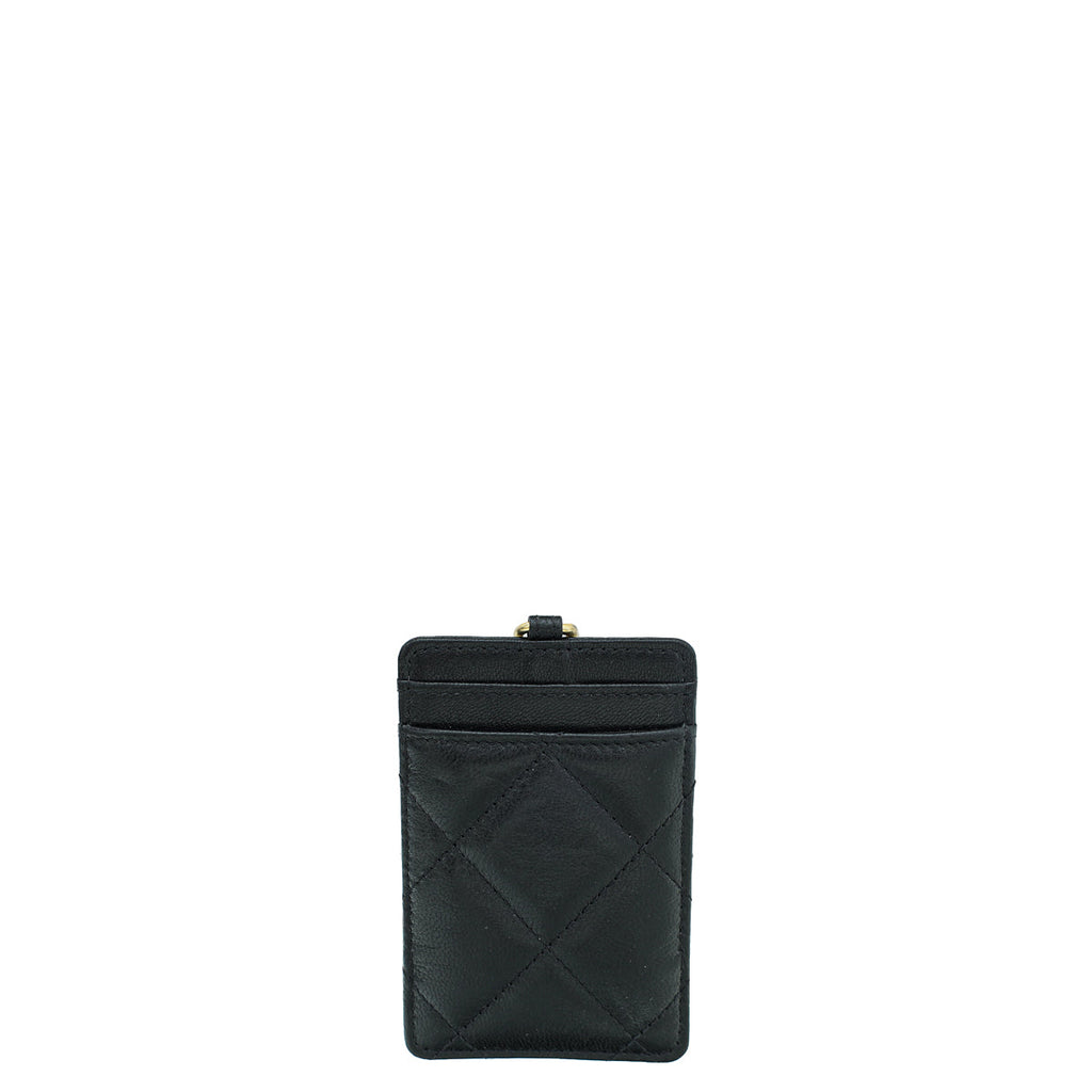 Chanel Black Chanel 19 Card Holder on Chain