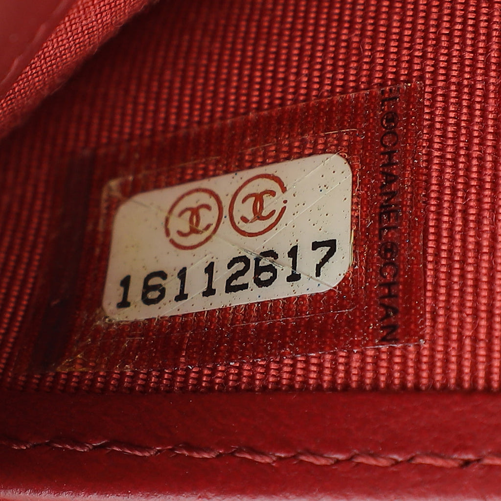 Chanel Red Classic Zip Around Long Wallet