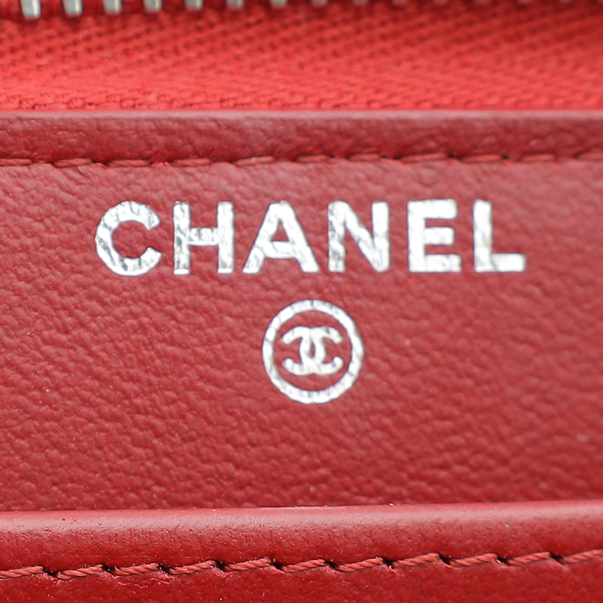 Chanel Red Classic Zip Around Long Wallet