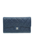 Chanel Blue Classic Flap Wallet