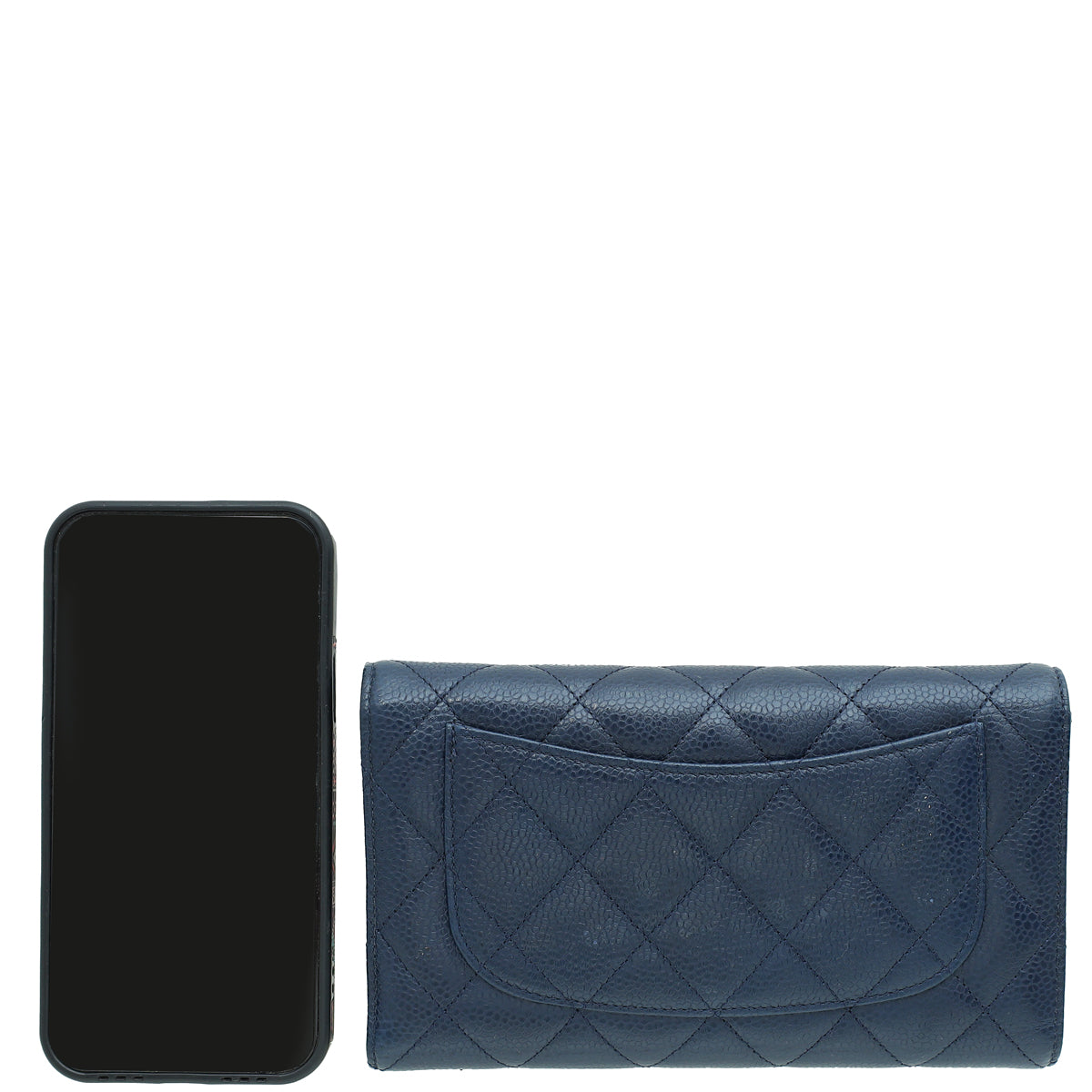 Chanel Blue Classic Flap Wallet