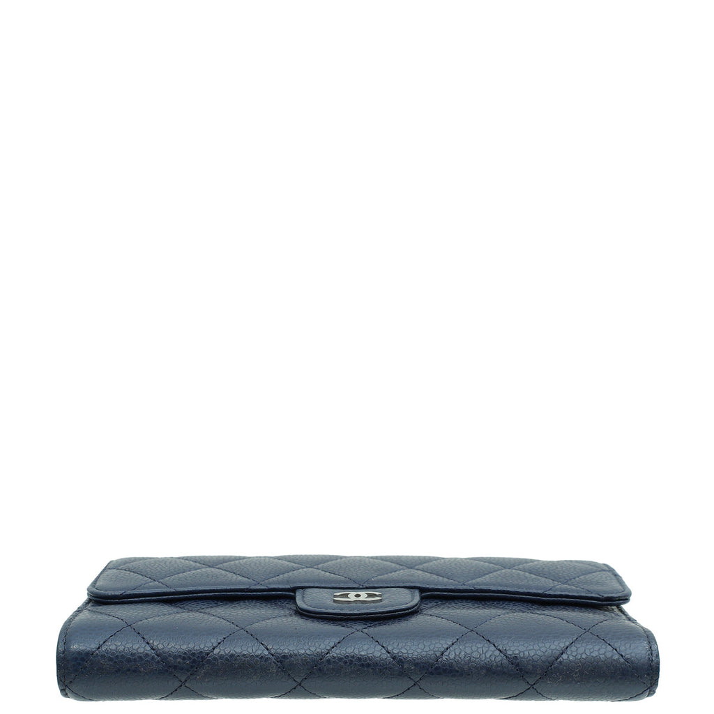 Chanel Blue Classic Flap Wallet