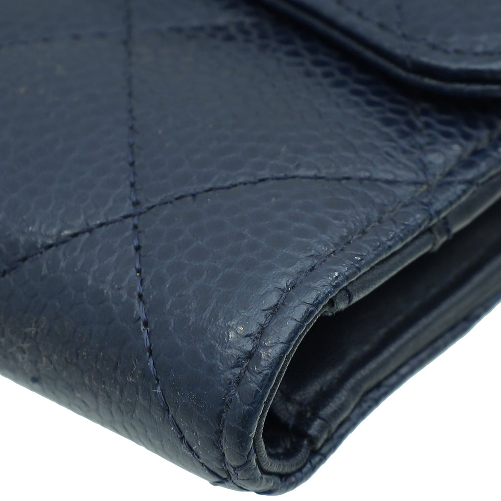 Chanel Blue Classic Flap Wallet
