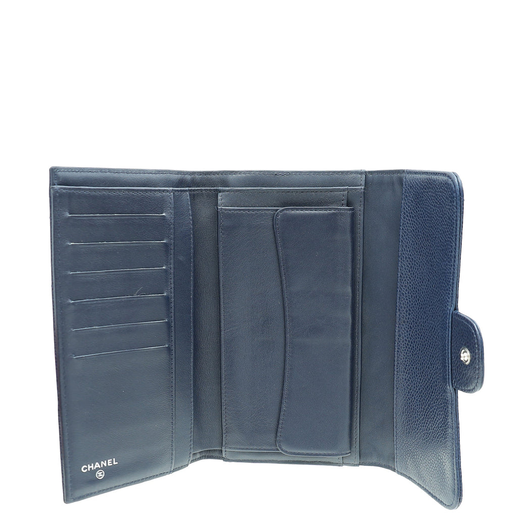 Chanel Blue Classic Flap Wallet