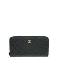Chanel Black CC Zip Around Wallet