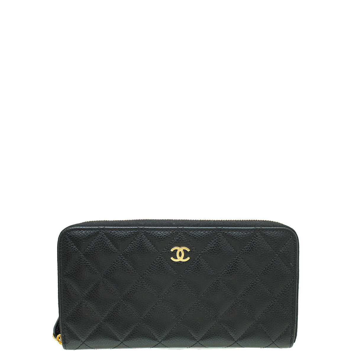 Chanel Black CC Zip Around Wallet