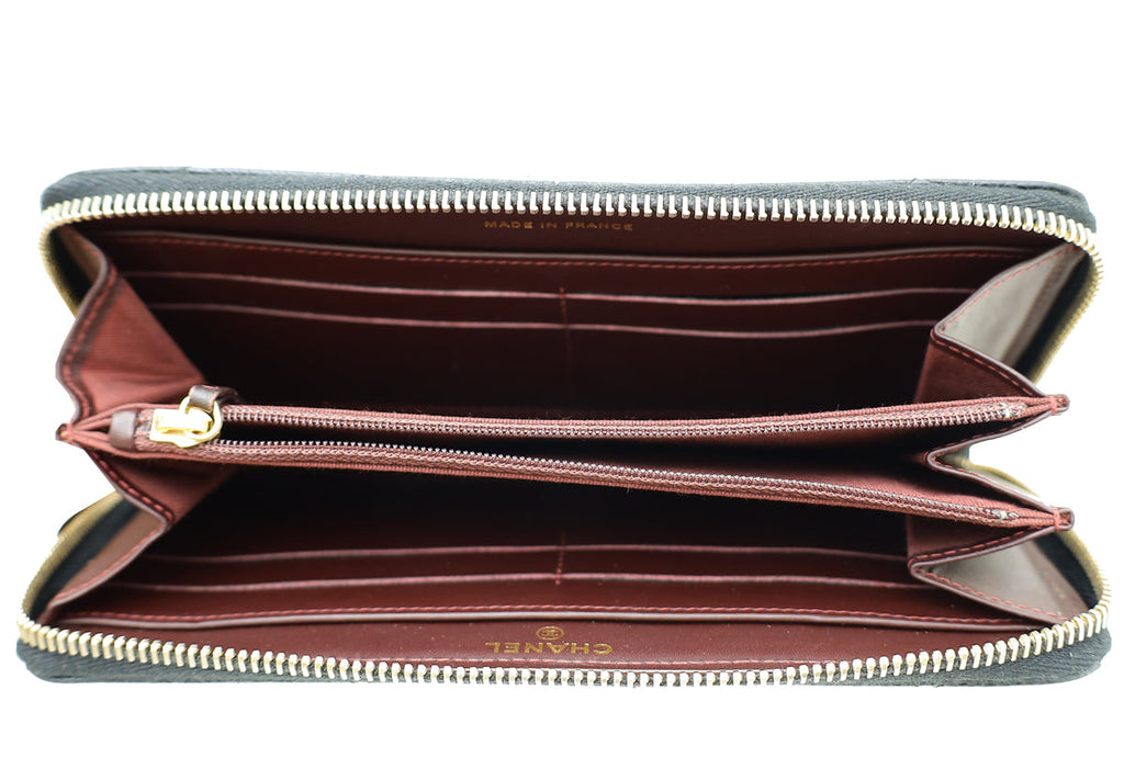 Chanel Black CC Classic Zip Around Wallet