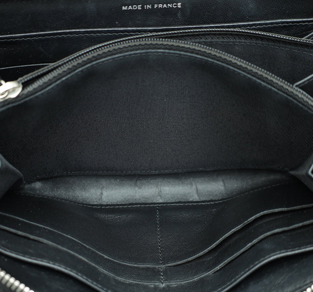 Chanel Black CC Classic Zip Large Karung Wallet