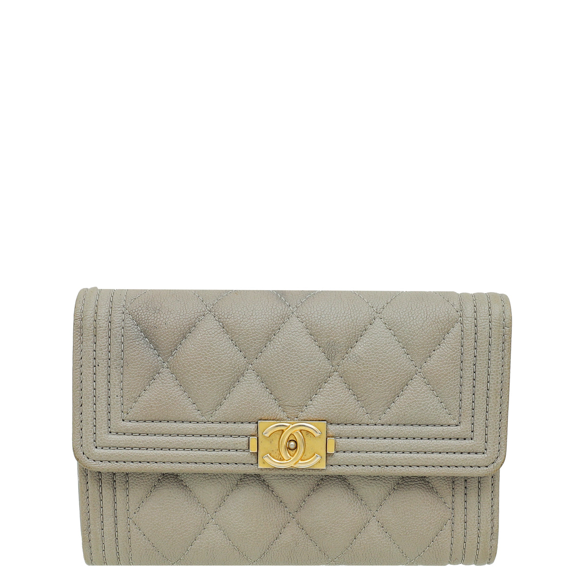 Chanel Gray Boy Medium Wallet