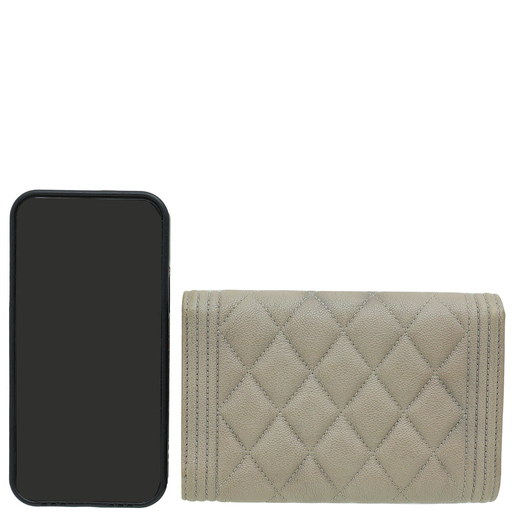 Chanel Gray Boy Medium Wallet