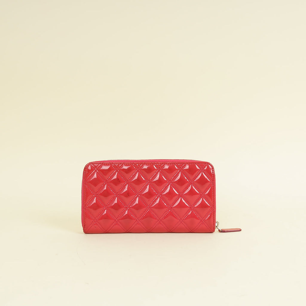 Chanel Fuchsia CC Zip Around Wallet