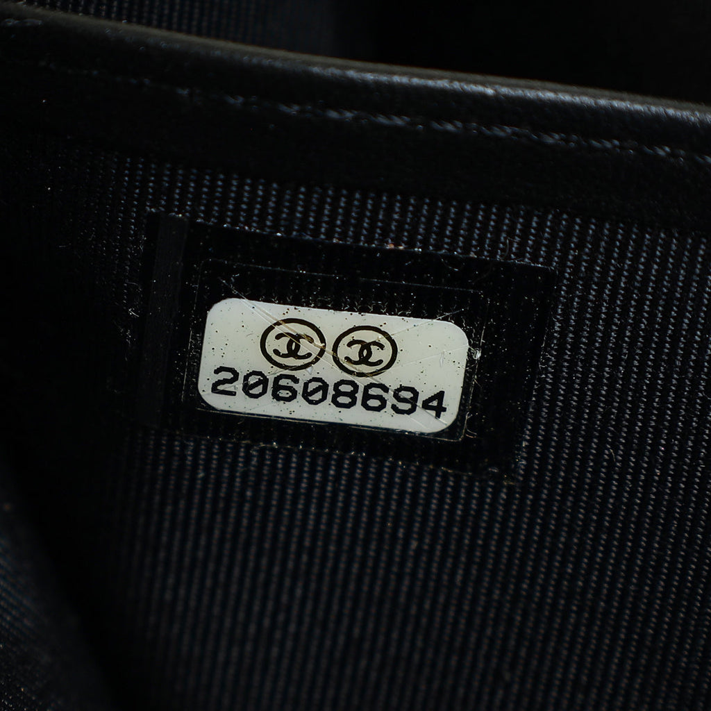 Chanel Black CC Diamond Quilt Zip Around Wallet
