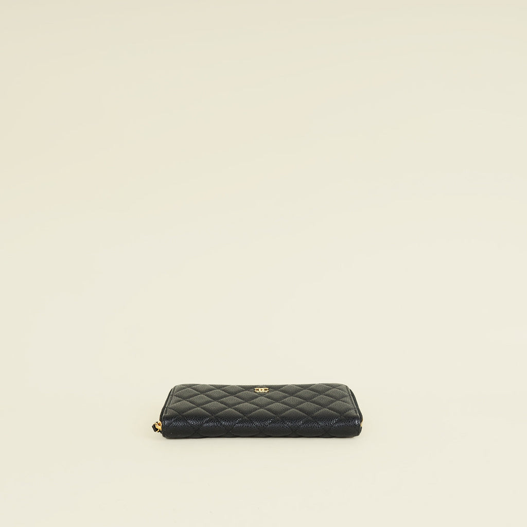 Chanel Black Classic Zipped Long Wallet