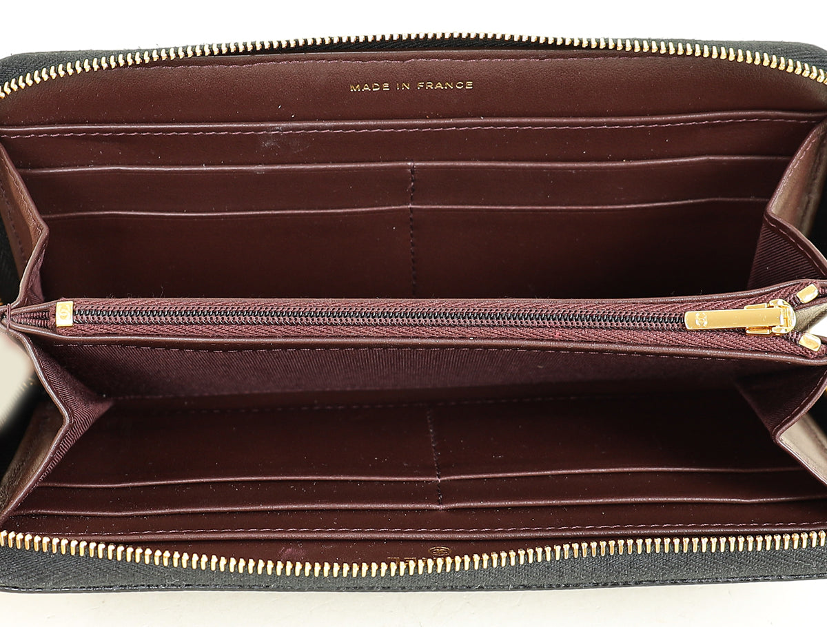 Chanel Black Classic Zipped Long Wallet