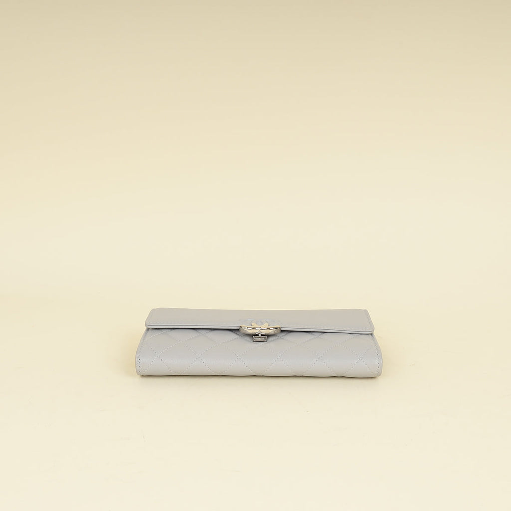 Chanel Grey CC Box Flap Wallet