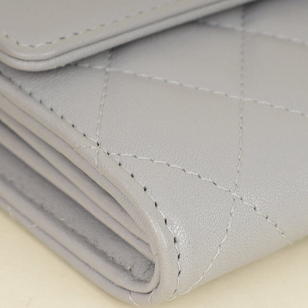 Chanel Grey CC Box Flap Wallet