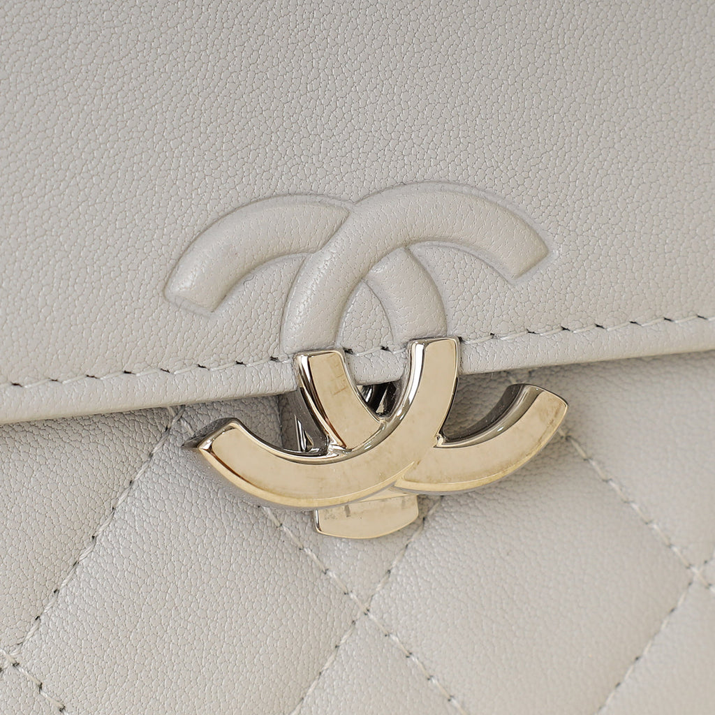 Chanel Grey CC Box Flap Wallet