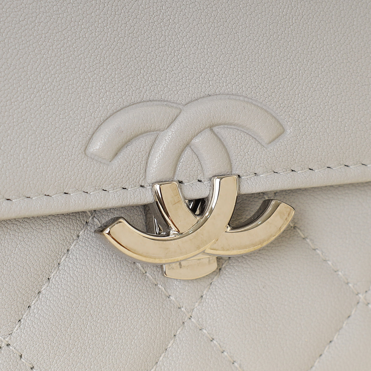 Chanel Grey CC Box Flap Wallet