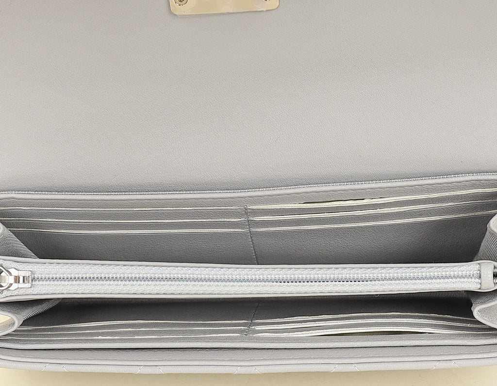 Chanel Grey CC Box Flap Wallet