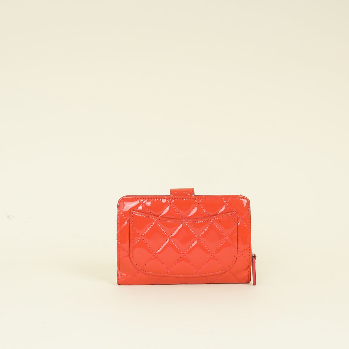 Chanel Coral CC Patent French Wallet
