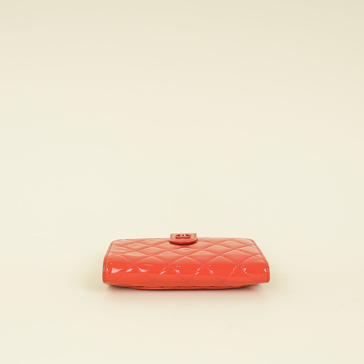 Chanel Coral CC Patent French Wallet
