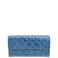 Chanel Blue CC Classic Flap Long Wallet