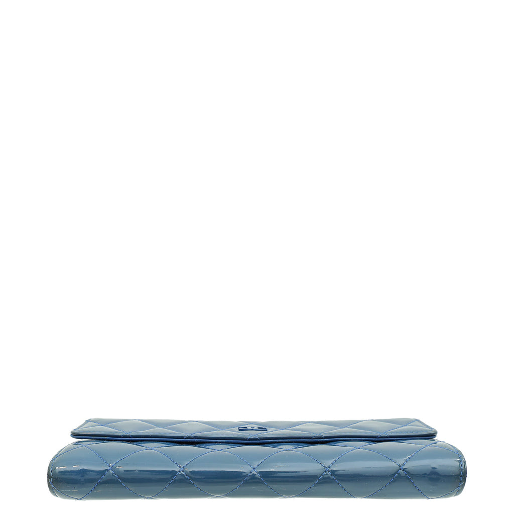 Chanel Blue CC Classic Flap Long Wallet