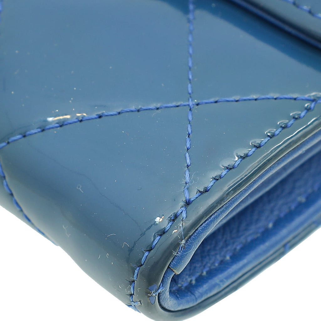 Chanel Blue CC Classic Flap Long Wallet
