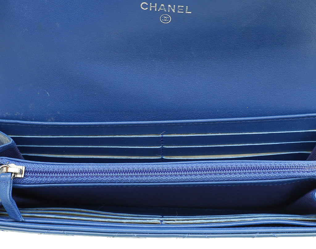 Chanel Blue CC Classic Flap Long Wallet