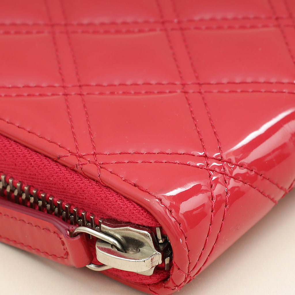 Chanel Dark Pink CC Classic Zip Around Long Wallet