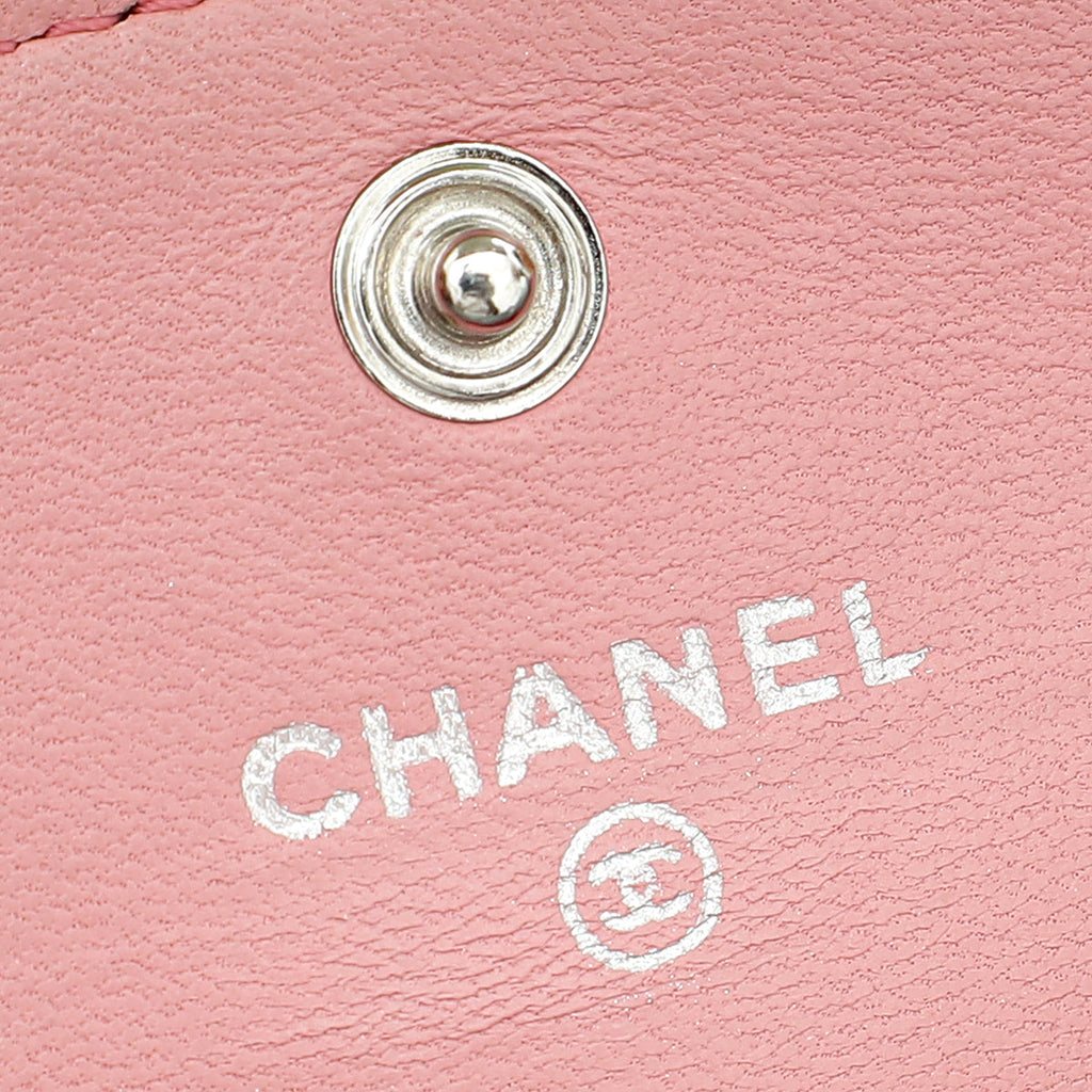 Chanel Pink CC Camellia Flower Small Flap Wallet