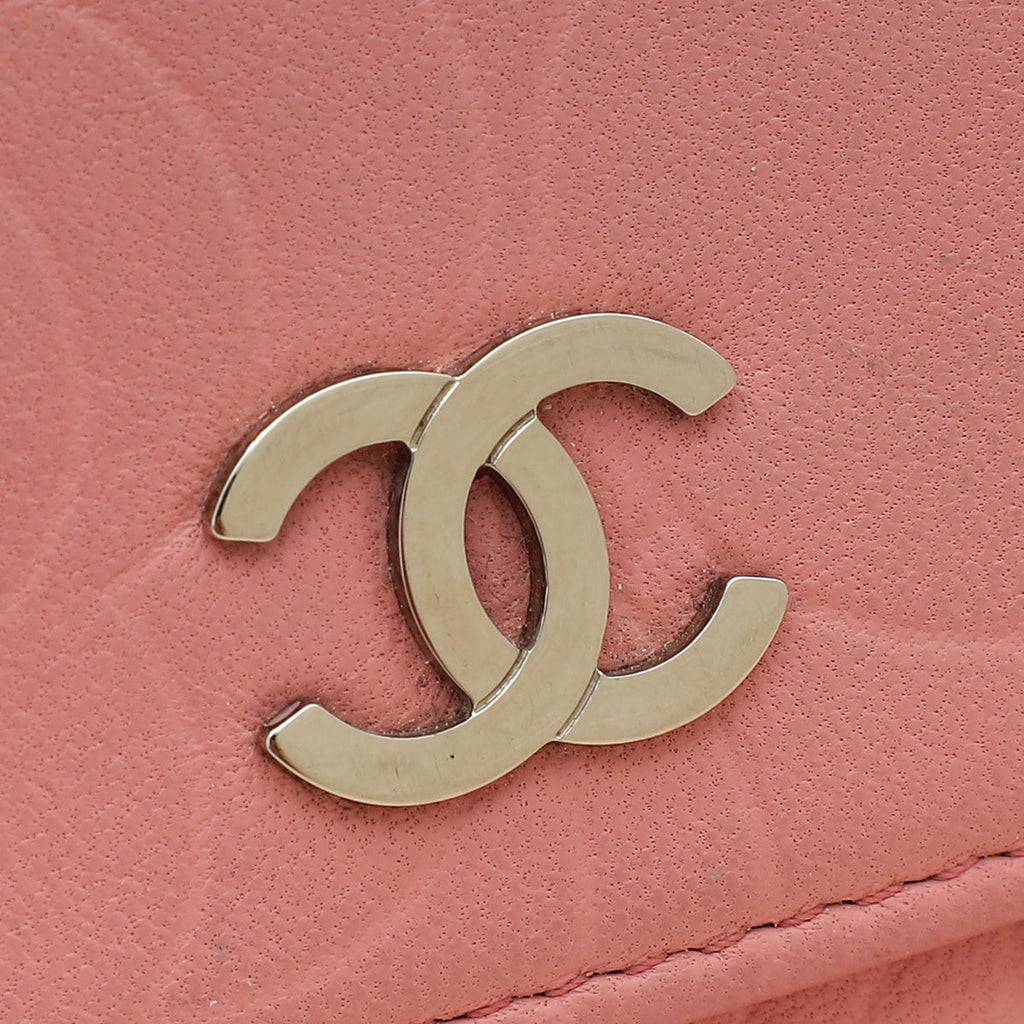 Chanel Pink CC Camellia Flower Small Flap Wallet