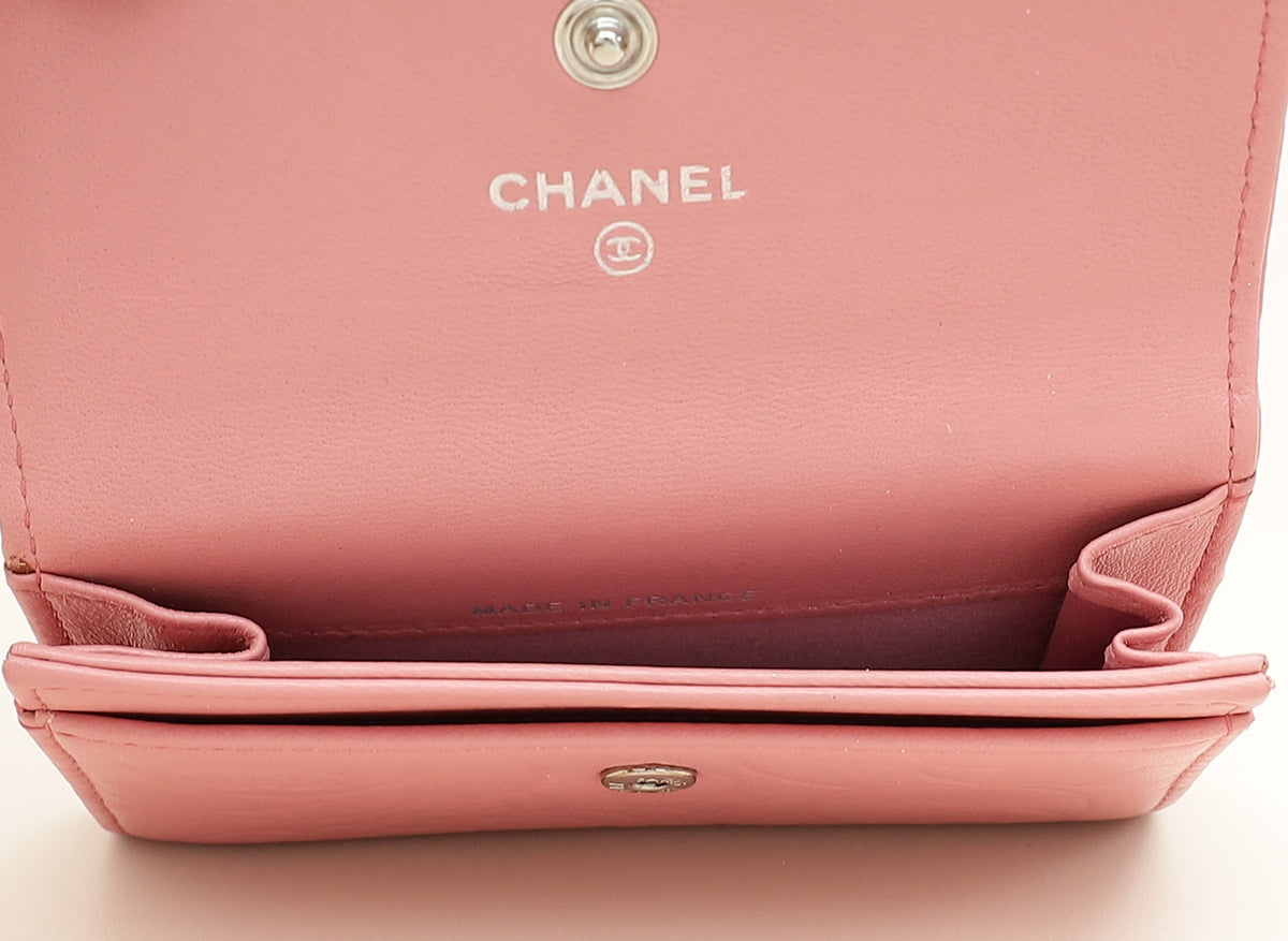 Chanel Pink CC Camellia Flower Small Flap Wallet