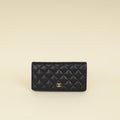 Chanel Black Classic CC Long Wallet