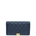 Chanel Navy Blue Le Boy Yen Wallet