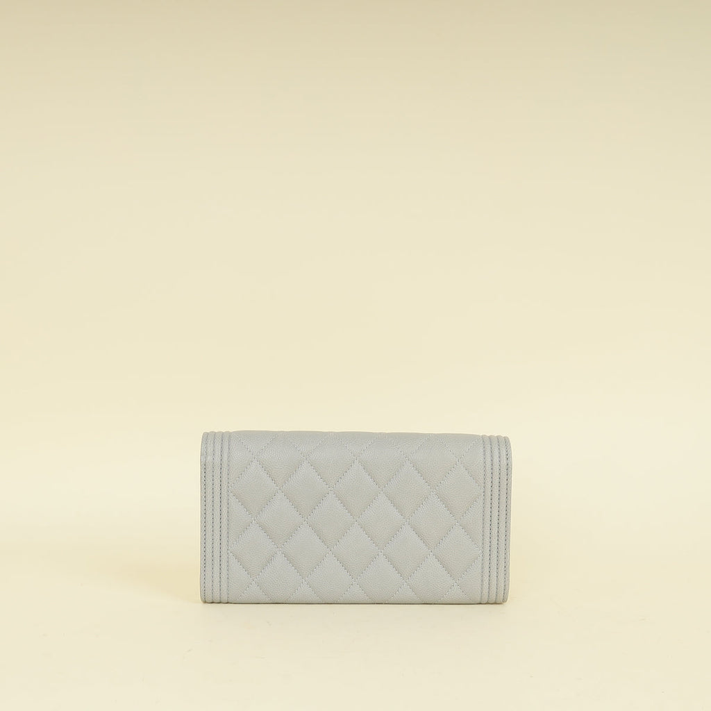 Chanel Grey Le Boy Flap Wallet