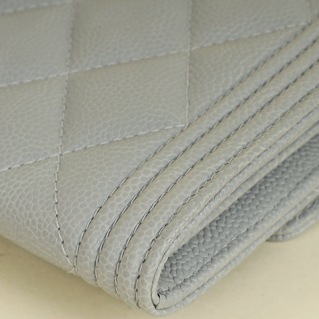 Chanel Grey Le Boy Flap Wallet
