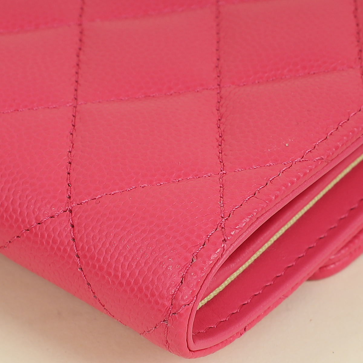 Chanel Dark Pink CC 19 Flap Card Holder Wallet