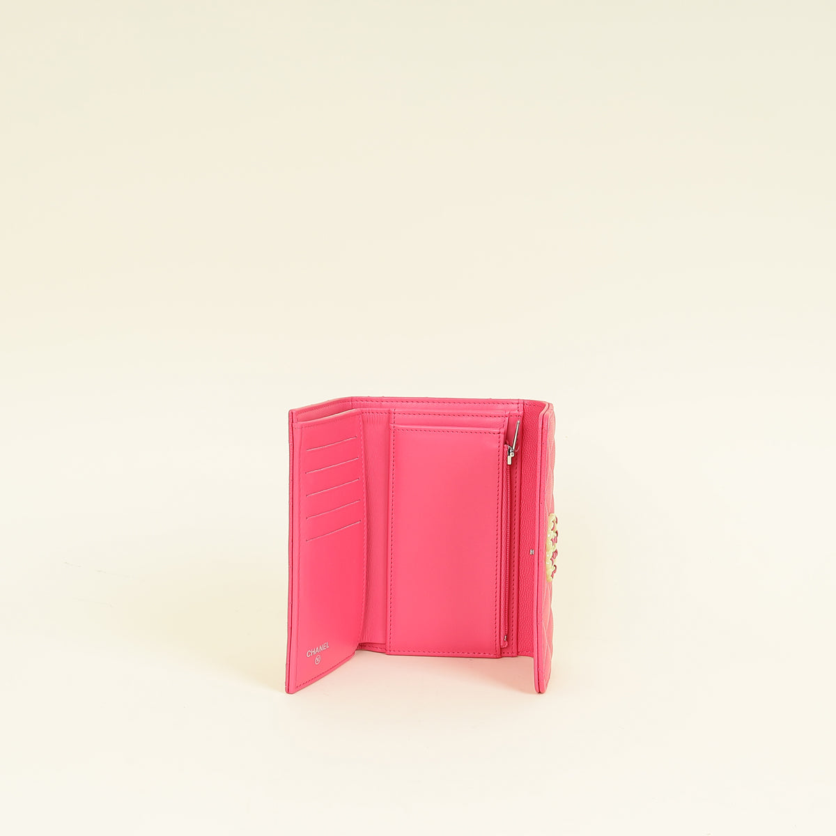 Chanel Dark Pink CC 19 Flap Card Holder Wallet