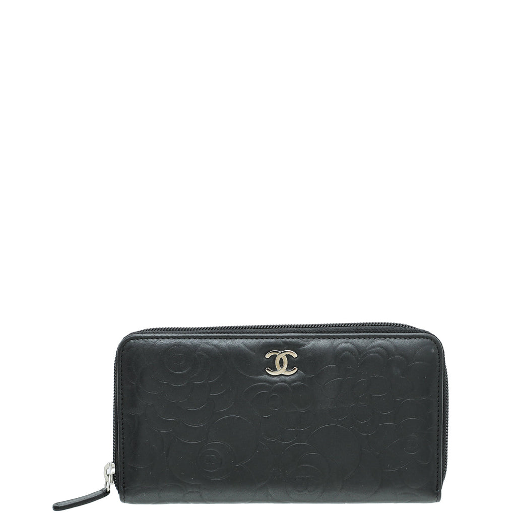 Chanel CC Camellia Flower Zip Around Wallet