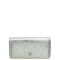 Chanel Metallic Silver CC Classic Flap Long Wallet
