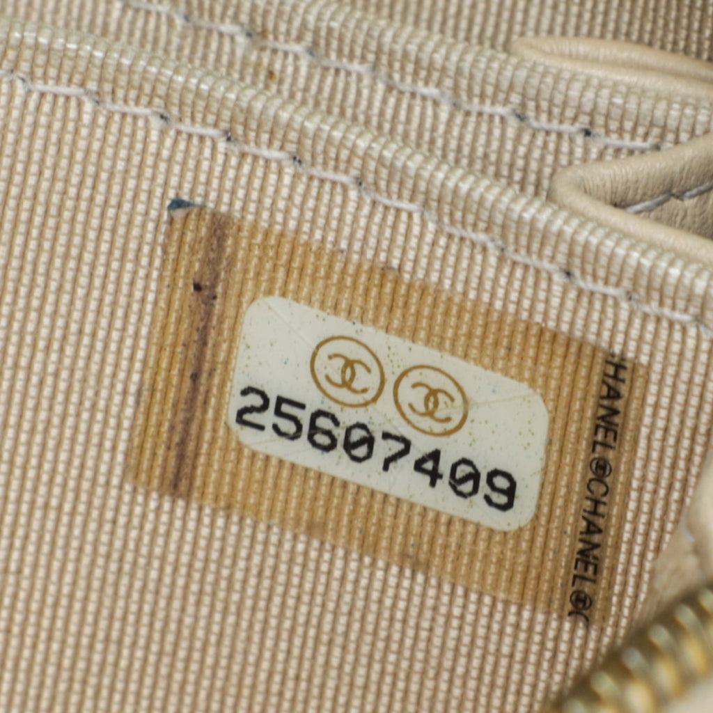 Chanel Beige Classic Zipped Coin Purse